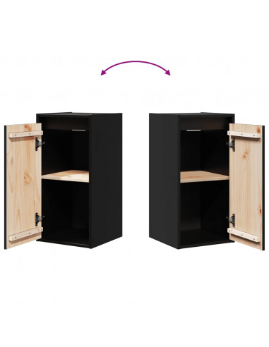 Pensili 2 pz Neri 30x30x60 cm in Legno Massello di Pino