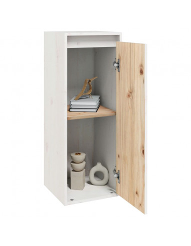 Pensili 2 pz Bianchi 30x30x80 cm in Legno Massello di Pino