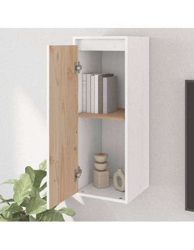 Pensili 2 pz Bianchi 30x30x80 cm in Legno Massello di Pino