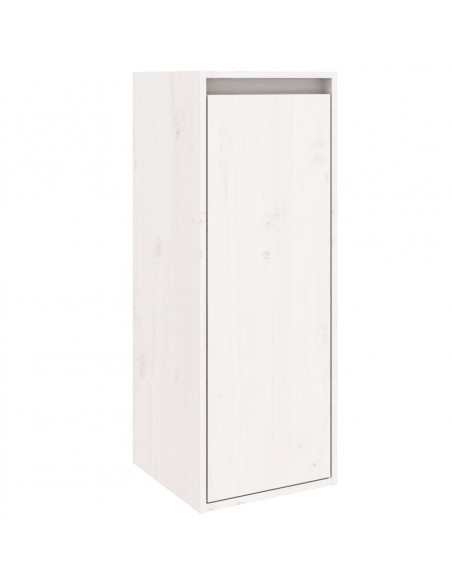 Pensili 2 pz Bianchi 30x30x80 cm in Legno Massello di Pino