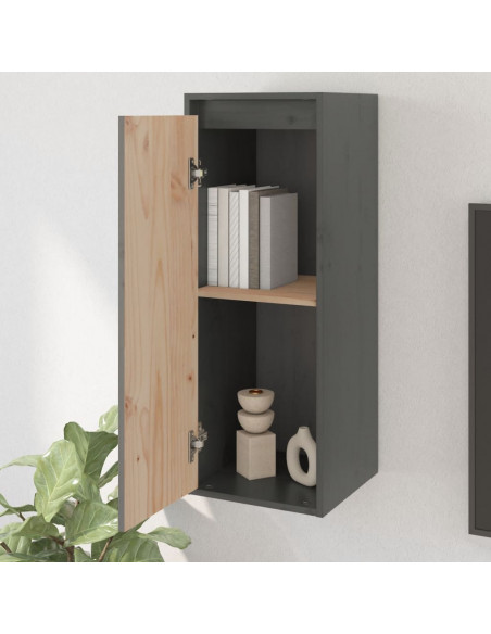 Pensili 2 pz Grigi 30x30x80 cm in Legno Massello di Pino