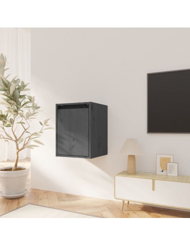 Pensili 2 pz Grigi 30x30x40 cm in Legno Massello di Pino