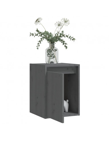 Pensili 2 pz Grigi 30x30x40 cm in Legno Massello di Pino