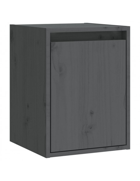 Pensili 2 pz Grigi 30x30x40 cm in Legno Massello di Pino