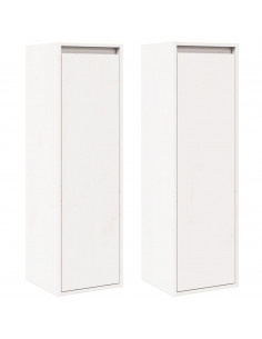 Pensili Bianchi 2 pz 30x30x100 cm in Legno Massello di Pino 2