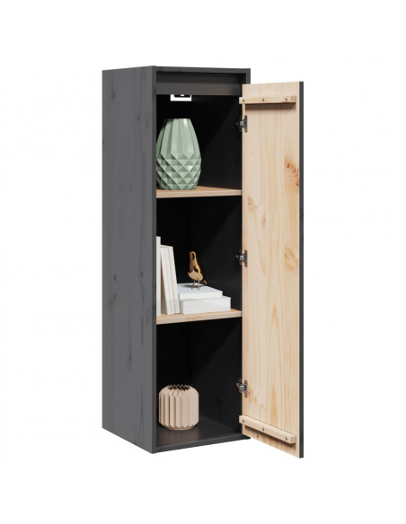 Pensili Grigi 2 pz 30x30x100 cm in Legno Massello di Pino