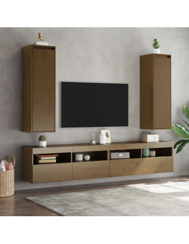 Pensili Miele 2 pz 30x30x100 cm in Legno Massello di Pino