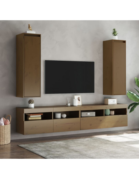 Pensili Miele 2 pz 30x30x100 cm in Legno Massello di Pino