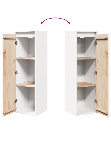 Pensile Bianco 30x30x100 cm in Legno Massello di Pino