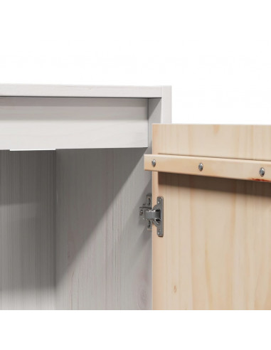 Pensile Bianco 30x30x100 cm in Legno Massello di Pino