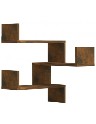 Scaffale Parete Angolo Rovere Anticato 40x40x50cm Multistrato