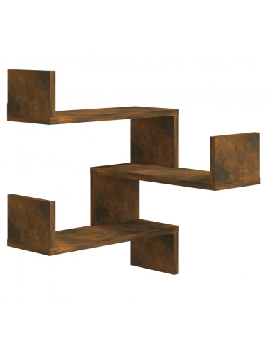 Scaffale Parete Angolo Rovere Anticato 40x40x50cm Multistrato