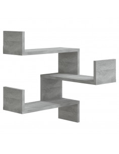 Scaffale Parete Angolo Grigio Sonoma 40x40x50cm Multistrato 2