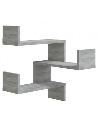 Scaffale Parete Angolo Grigio Sonoma 40x40x50cm Multistrato