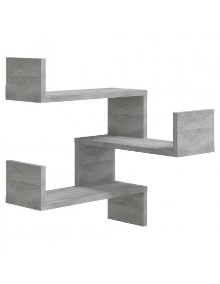 Scaffale Parete Angolo Grigio Sonoma 40x40x50cm Multistrato