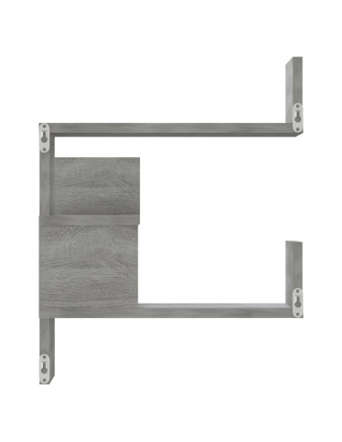 Scaffale Parete Angolo Grigio Sonoma 40x40x50cm Multistrato