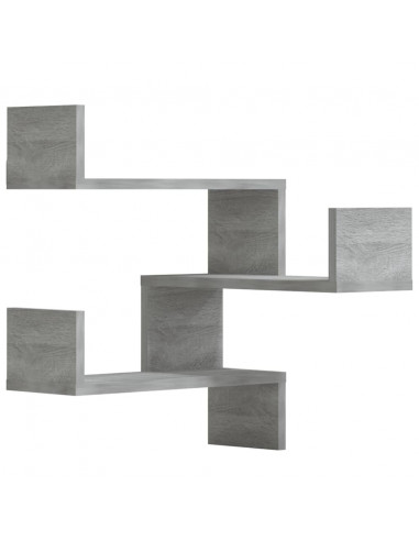 Scaffale Parete Angolo 2pz Grigio Sonoma 40x40x50cm Multistrato