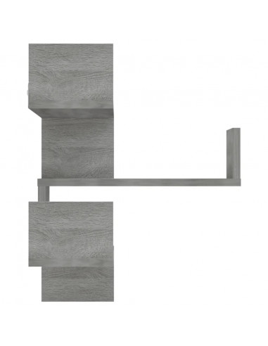 Scaffale Parete Angolo 2pz Grigio Sonoma 40x40x50cm Multistrato