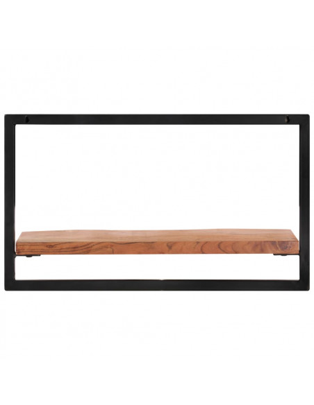 Mensole Parete 2pz 60x25x35 cm Legno Massello Acacia e Acciaio