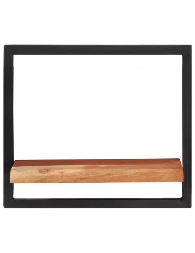 Mensole Parete 2 pz 40x24x35 cm Legno Massello Acacia e Acciaio