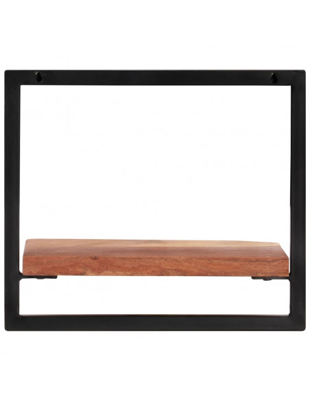 Mensole Parete 2 pz 40x24x35 cm Legno Massello Acacia e Acciaio