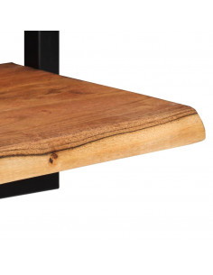 Mensole Parete 2 pz 25x25x35 cm Legno Massello Acacia e Acciaio 2