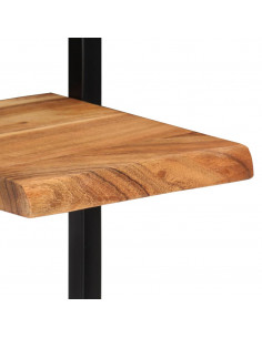 Mensole Parete 2 pz 25x25x75 cm Legno Massello Acacia e Acciaio 2