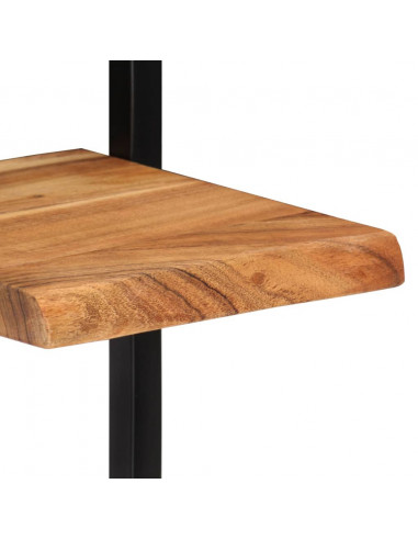 Mensole Parete 2 pz 25x25x75 cm Legno Massello Acacia e Acciaio