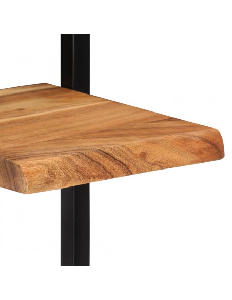 Mensole Parete 2 pz 25x25x75 cm Legno Massello Acacia e Acciaio