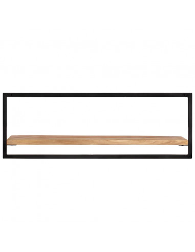 Mensole Parete 2pz 100x24x35 cm Legno Massello Acacia e Acciaio