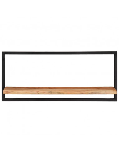 Mensole Parete 2pz 80x25x35 cm Legno Massello Acacia e Acciaio
