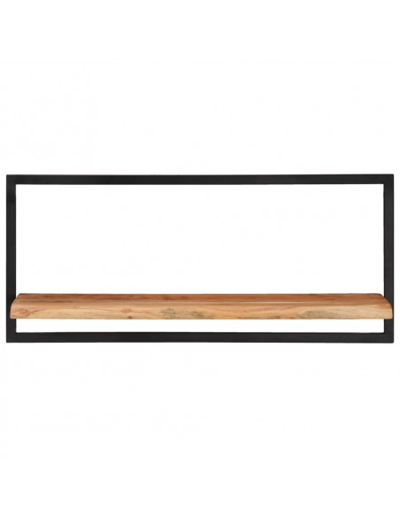Mensole Parete 2pz 80x25x35 cm Legno Massello Acacia e Acciaio