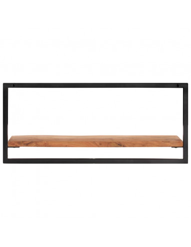 Mensole Parete 2pz 80x25x35 cm Legno Massello Acacia e Acciaio