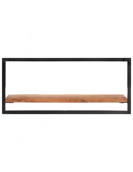 Mensole Parete 2pz 80x25x35 cm Legno Massello Acacia e Acciaio