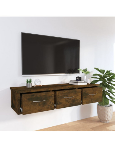 Mobile a Parete Rovere Fumo 88x26x18,5 cm in Legno Multistrato