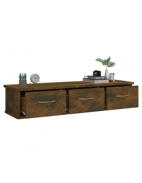 Mobile a Parete Rovere Fumo 88x26x18,5 cm in Legno Multistrato
