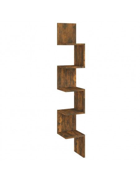 Mensola Muro Angolo Rovere Fumo 20x20x127,5cm Legno Multistrato
