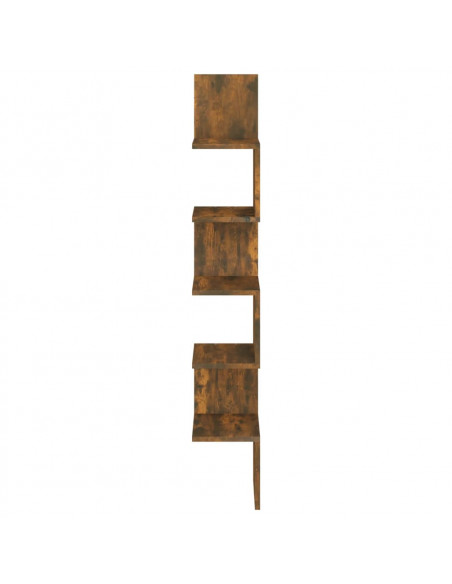 Mensola Muro Angolo Rovere Fumo 20x20x127,5cm Legno Multistrato