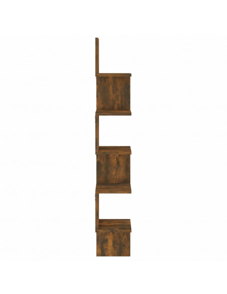 Mensola Muro Angolo Rovere Fumo 20x20x127,5cm Legno Multistrato