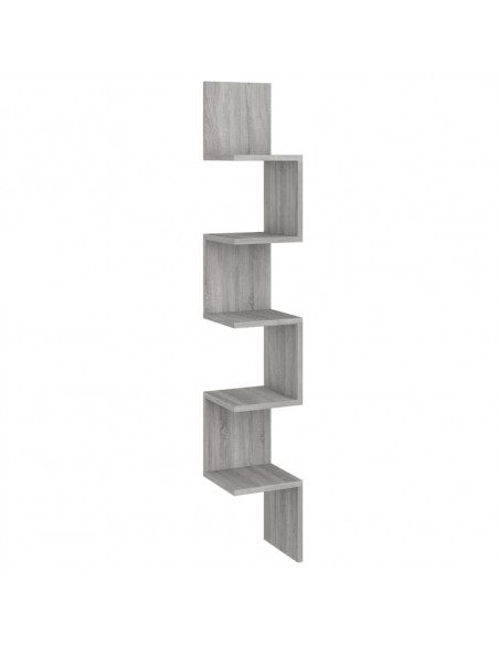Mensola Angolare Grigio Sonoma 20x20x127,5 cm Legno Multistrato