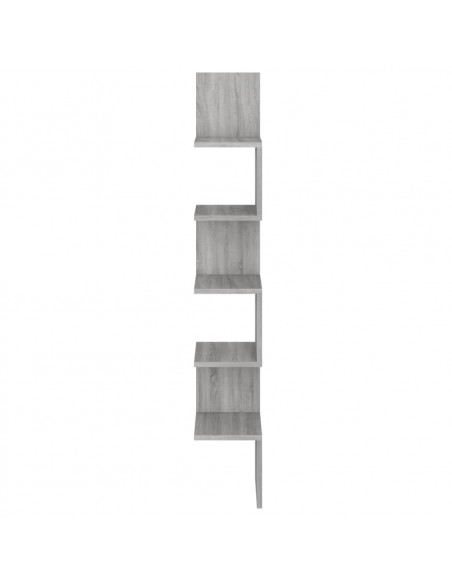 Mensola Angolare Grigio Sonoma 20x20x127,5 cm Legno Multistrato