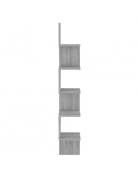Mensola Angolare Grigio Sonoma 20x20x127,5 cm Legno Multistrato