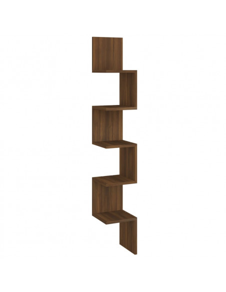 Mensola Angolare Rovere Marrone 20x20x127,5cm Legno Multistrato
