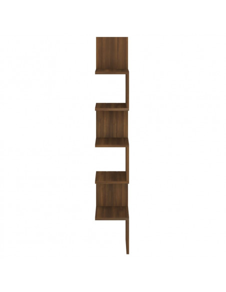 Mensola Angolare Rovere Marrone 20x20x127,5cm Legno Multistrato