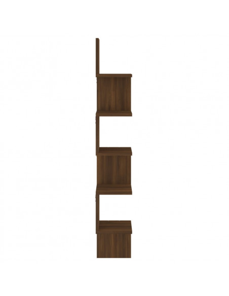 Mensola Angolare Rovere Marrone 20x20x127,5cm Legno Multistrato