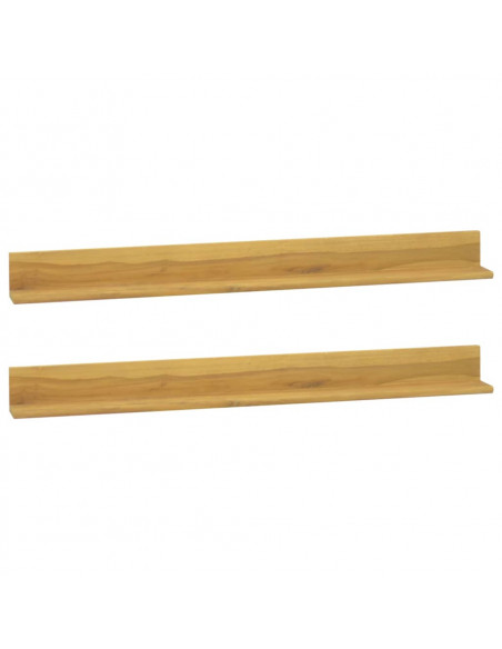 Mensole da Parete 2 pz 110x10x10 cm in Legno Massello di Teak