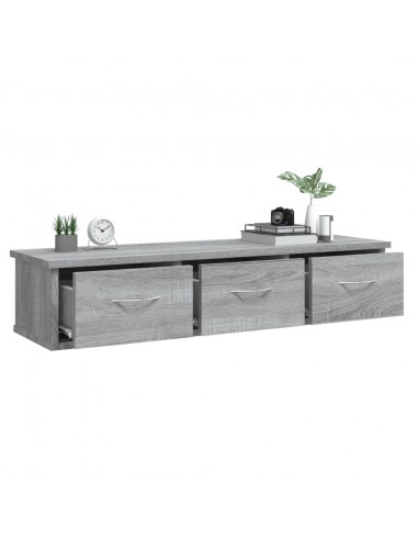 Mobile a Muro Grigio Sonoma 88x26x18,5 cm in Legno Multistrato
