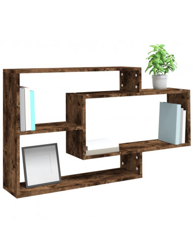 Mensola a Muro Rovere Fumo 104x20x58,5 cm Legno Multistrato