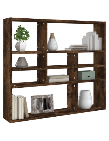 Mensola a Muro Rovere Fumo 90x16x78 cm in Legno Multistrato