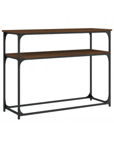 Tavolo Consolle Rovere Marrone 100x35,5x75 cm Legno Multistrato 2